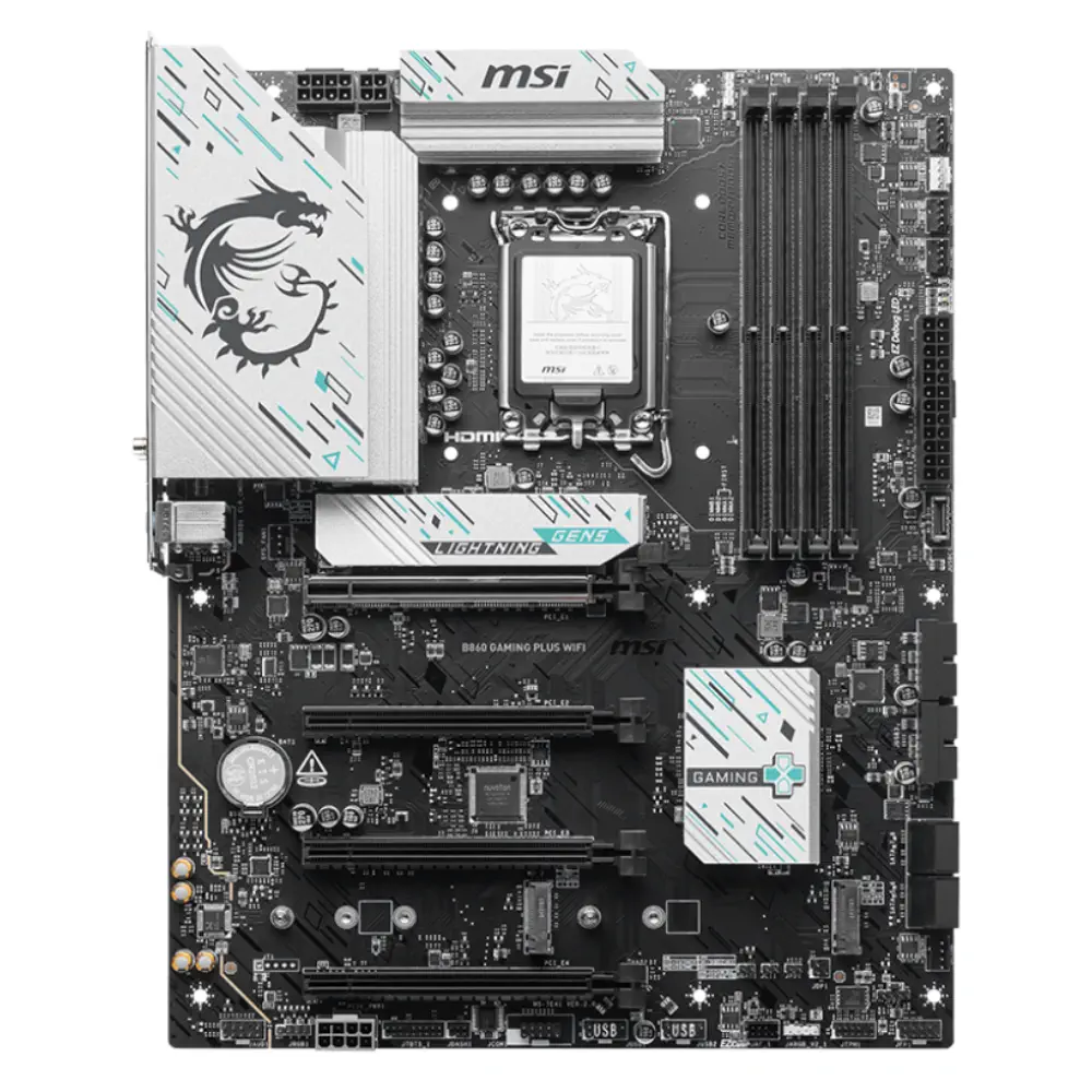 MSI B860 GAMING PLUS WIFI Intel B860 Soket 1851 DDR5 8800+(OC)MHz ATX Gaming (Oyuncu) Anakart