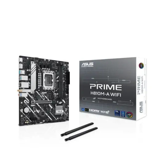 ASUS Prime H810M-A WIFI Intel H810 Soket 1851 DDR5 6400MHz mATX Gaming (Oyuncu) Anakart