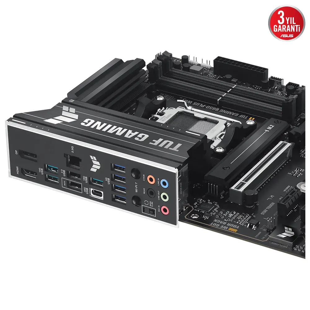 ASUS TUF GAMING B850-PLUS WIFI AMD B850 Soket AM5 DDR5 8000+(OC)MHz ATX Gaming (Oyuncu) Anakart