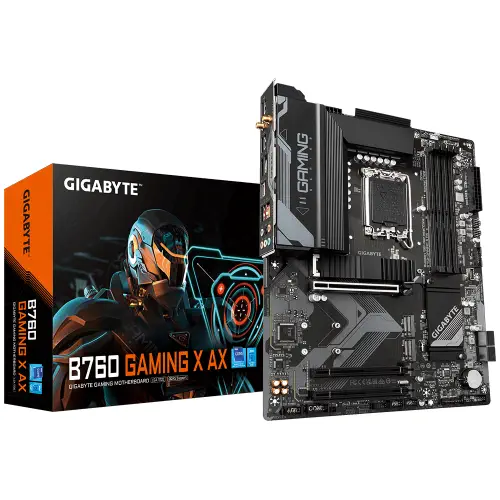 Gigabyte B760-GAM-X-AX-DDR5 Intel B760 Soket 1700 DDR5 7600(OC) ATX Gaming (Oyuncu) Anakart