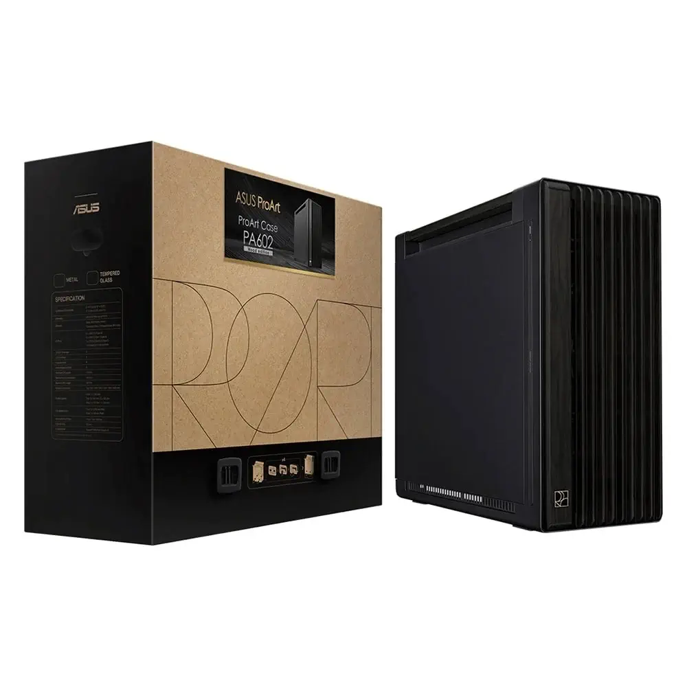 ASUS ProArt PA602 Wood Edition USB 3.2 Metal Panel  ATX Mid-Tower Gaming (Oyuncu) Kasa (90DC00J0-B09020)