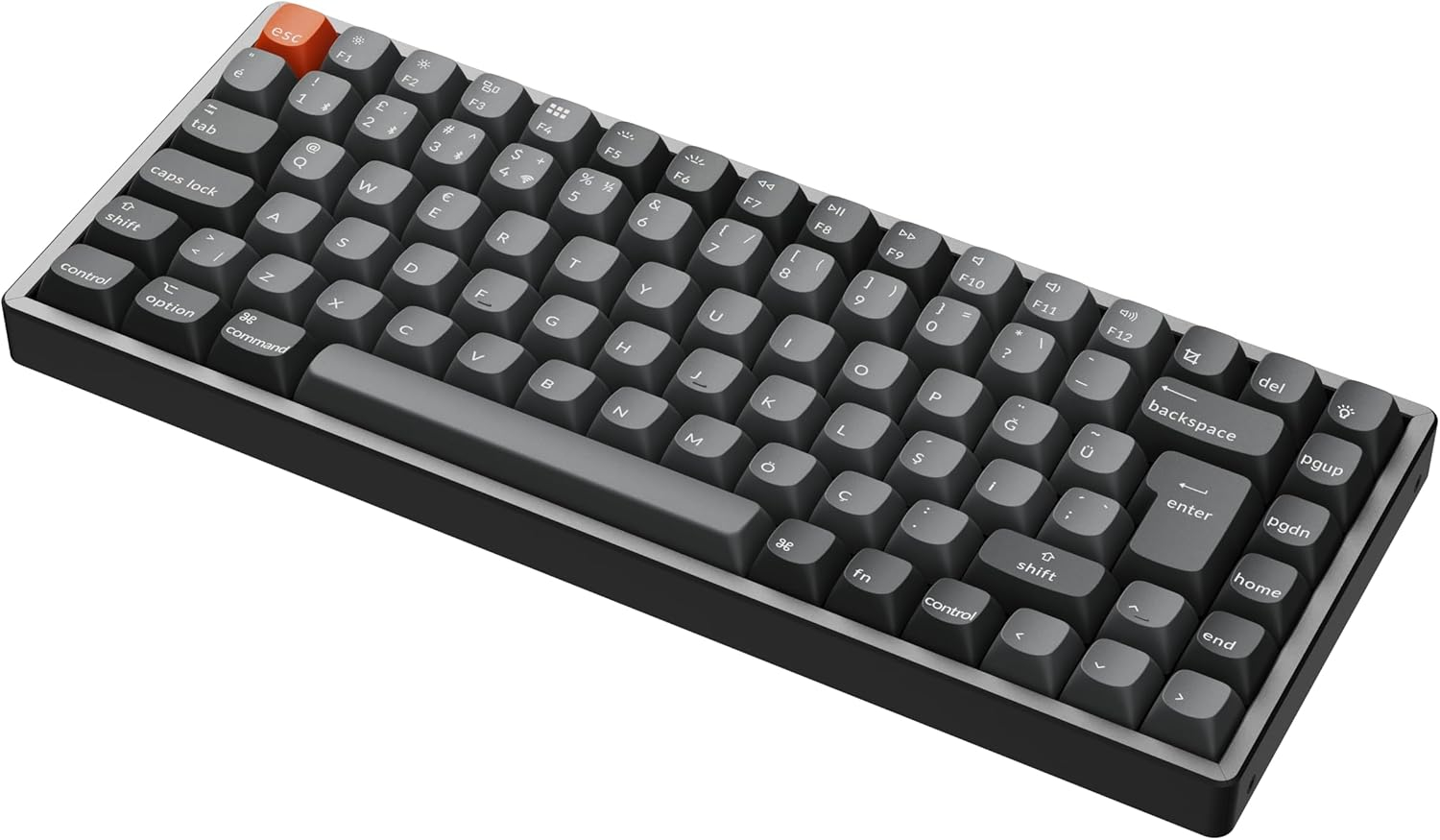 Keychron K2 Max %75 RGB Brown Switch Kablosuz Türkçe Mekanik Karbon Siyah Gaming (Oyuncu) Klavye - K2M-J3-TR