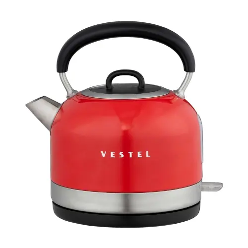 Vestel Retro Kırmızı 2200 W 1.7 lt Çelik Kettle