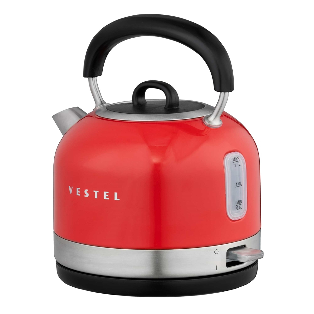 Vestel Retro Kırmızı 2200 W 1.7 lt Çelik Kettle