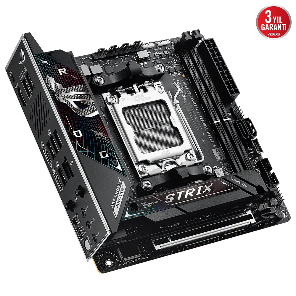 ASUS ROG STRIX B850-I GAMING WIFI AMD B850 Soket AM5 DDR5 8400+(OC)MHz Mini-ITX Gaming (Oyuncu) Anakart