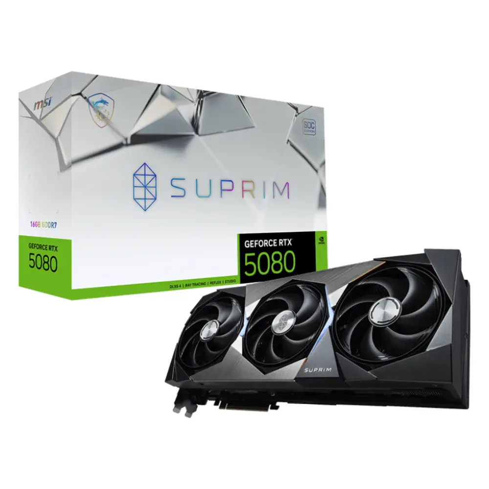 MSI GeForce RTX 5080 16G SUPRIM SOC 16GB GDRR7 256bit  DX12 DLSS4 Gaming (Oyuncu) Ekran Kartı