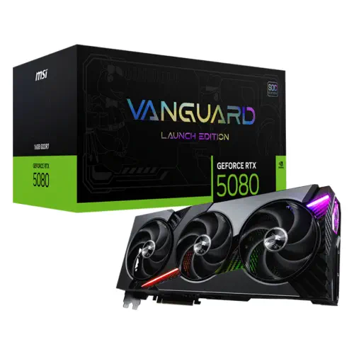 MSI GEFORCE RTX 5080 16G VANGUARD SOC LAUNCH EDITION 16GB GDRR7 256bit  DX12 DLSS4 Gaming (Oyuncu) Ekran Kartı