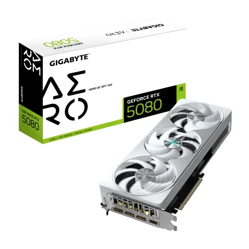 Gigabyte GeForce RTX 5080 AERO OC SFF 16G GV-N5080AERO OC-16GD 256bit GDDR7 Gaming (Oyuncu) Ekran Kartı