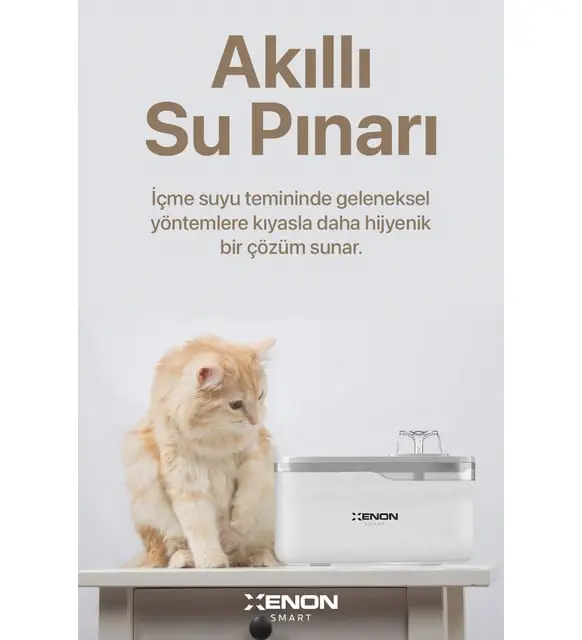 Xenon Smart Akıllı Wifi Destekli Kedi Su Pınarı X8650_M1 Beyaz