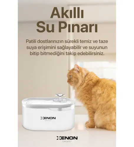 Xenon Smart Akıllı Wifi Destekli Kedi Su Pınarı X8650_M1 Beyaz