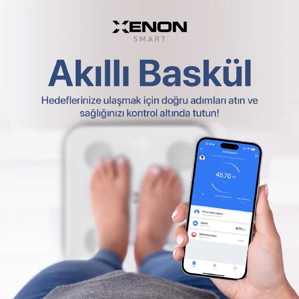 Xenon Smart X8701 Akıllı Bluetooth Beyaz Dijital Baskül