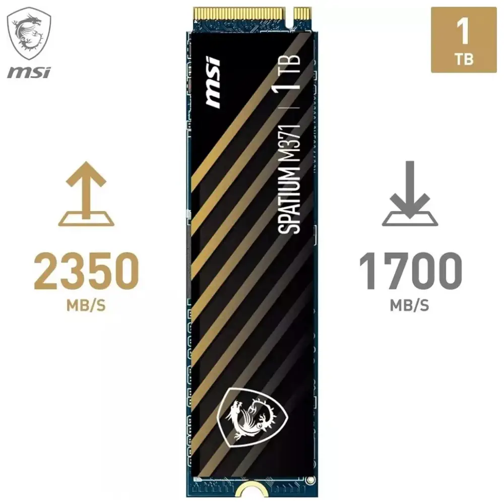 MSI Spatium M371 1TB 2350/1700MB/s PCIe Gen3x4 NVMe M.2 SSD Disk