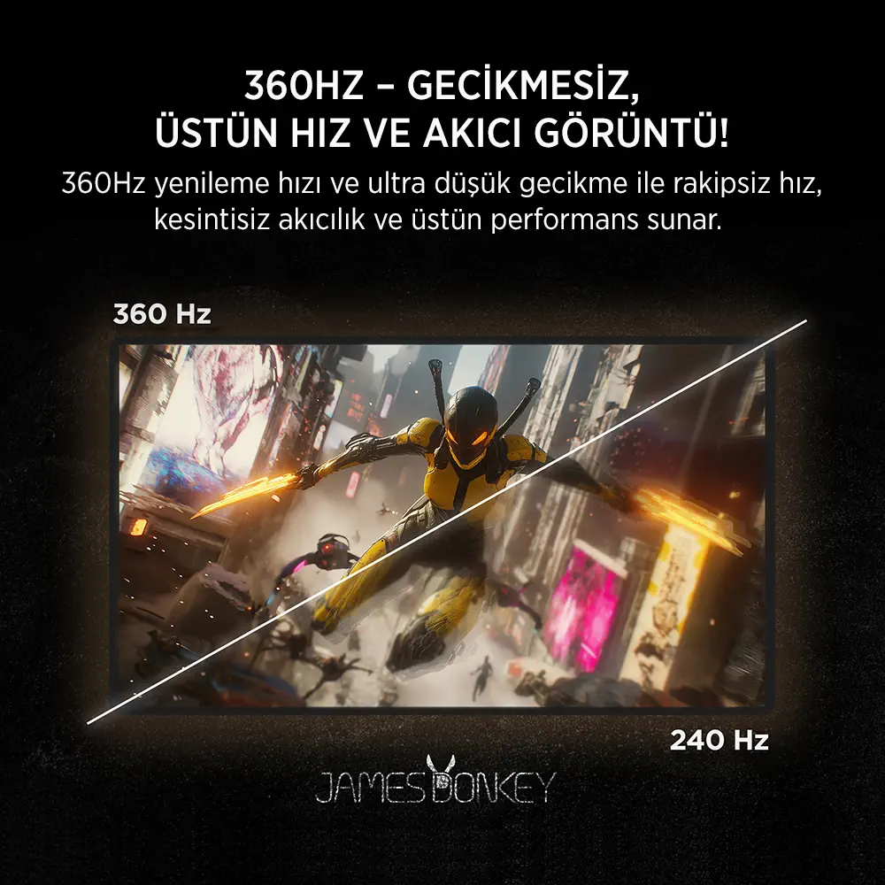 James Donkey Epic J60 27″ 360Hz 0.5Ms FHD FAST IPS Gaming Monitör (Sıfır Ölü Piksel Garantili)