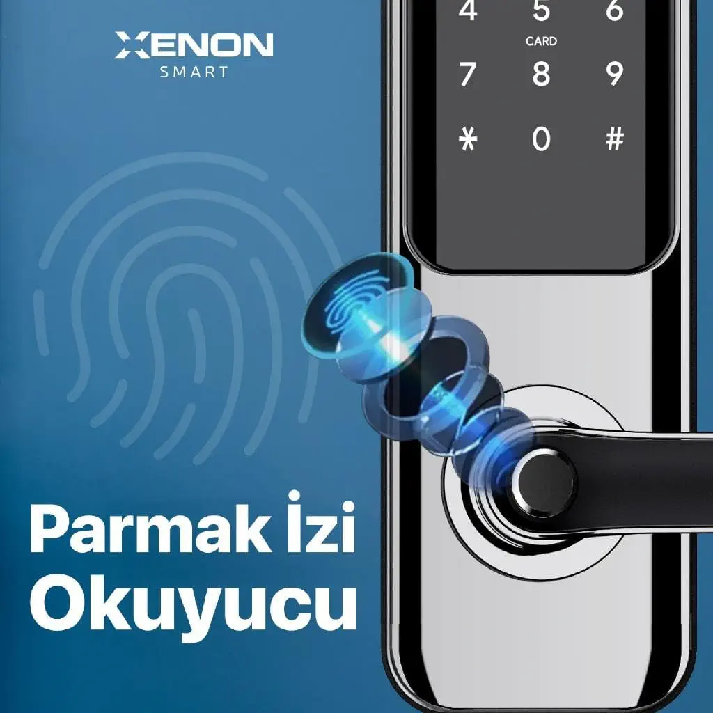 Xenon Smart X8051 Parmak İzi Dokunmatik Şifre Girişli Akıllı Kapı Kilidi