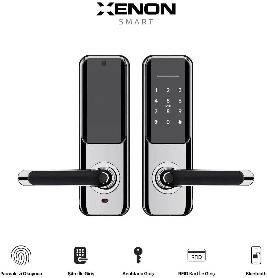 Xenon Smart X8051 Parmak İzi Dokunmatik Şifre Girişli Akıllı Kapı Kilidi