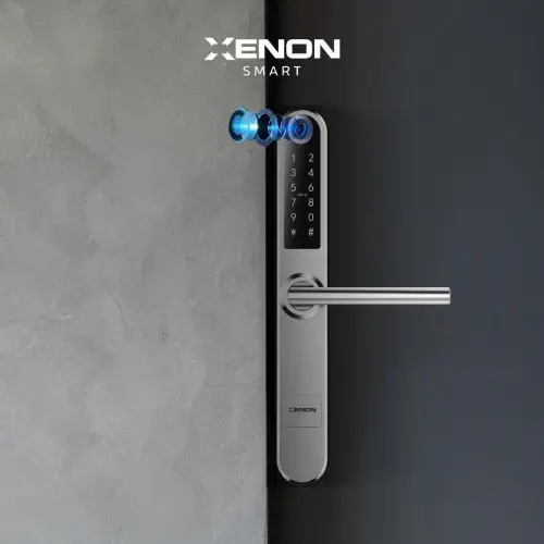 Xenon Smart X8057 Parmak İzi Dokunmatik Şifre Girişli Gümüş Akıllı Kapı Kilidi