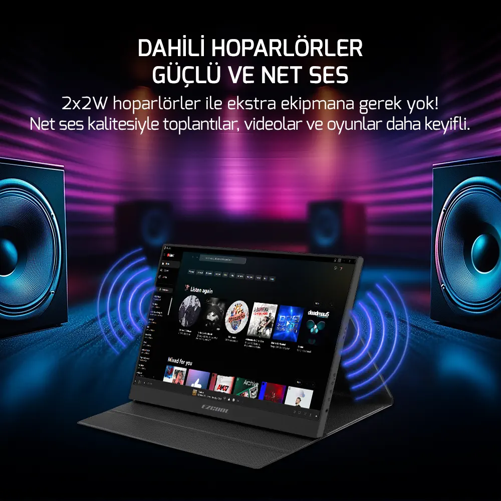 Ezcool Lite E15 15,6’’ 60HZ FHD Taşınabilir Monitör (Sıfır Ölü Piksel Garantili)