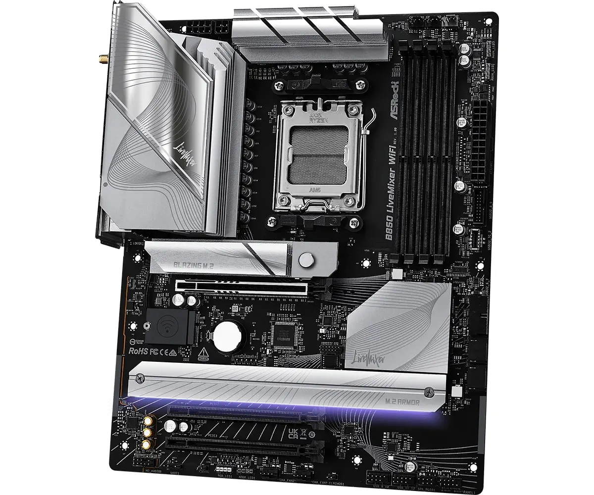 Asrock B850 LiveMixer WiFi AM5 DDR5 8000MHz+(OC) ATX Gaming (Oyuncu) Anakart