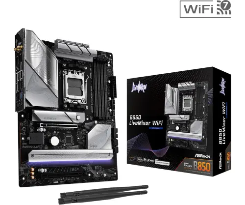 Asrock B850 LiveMixer WiFi AM5 DDR5 8000MHz+(OC) ATX Gaming (Oyuncu) Anakart