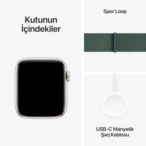 Apple Watch SE GPS 40mm Yıldız Işığı Alüminyum Kasa ve Göl Yeşili Spor Akıllı Saat -MXEH3TU/A