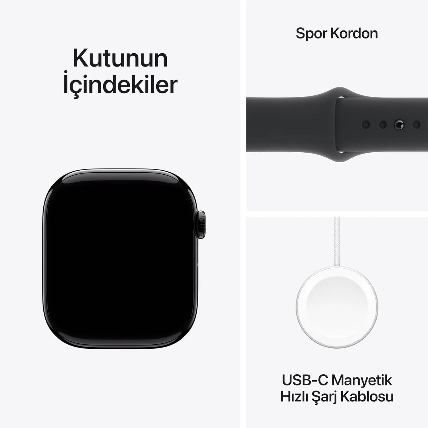 Apple Watch Series 10 GPS 42mm Siyah Alüminyum Kasa ve Siyah Spor Kordon Akıllı Saat M/L - MWWF3TU/A