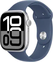 Apple Watch Series 10 GPS 42 mm Gümüş Rengi Alüminyum Kasa ve Kot Rengi Spor Kordon - S/M-MWWA3TU/A