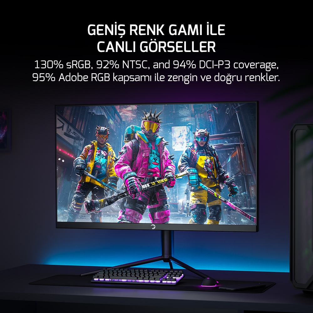 GamePower Lucid S60 27″ 0.5ms 540Hz Flat Fast IPS FHD RGB Pivot Speaker Gaming Monitör (Sıfır Ölü Piksel Garantili)