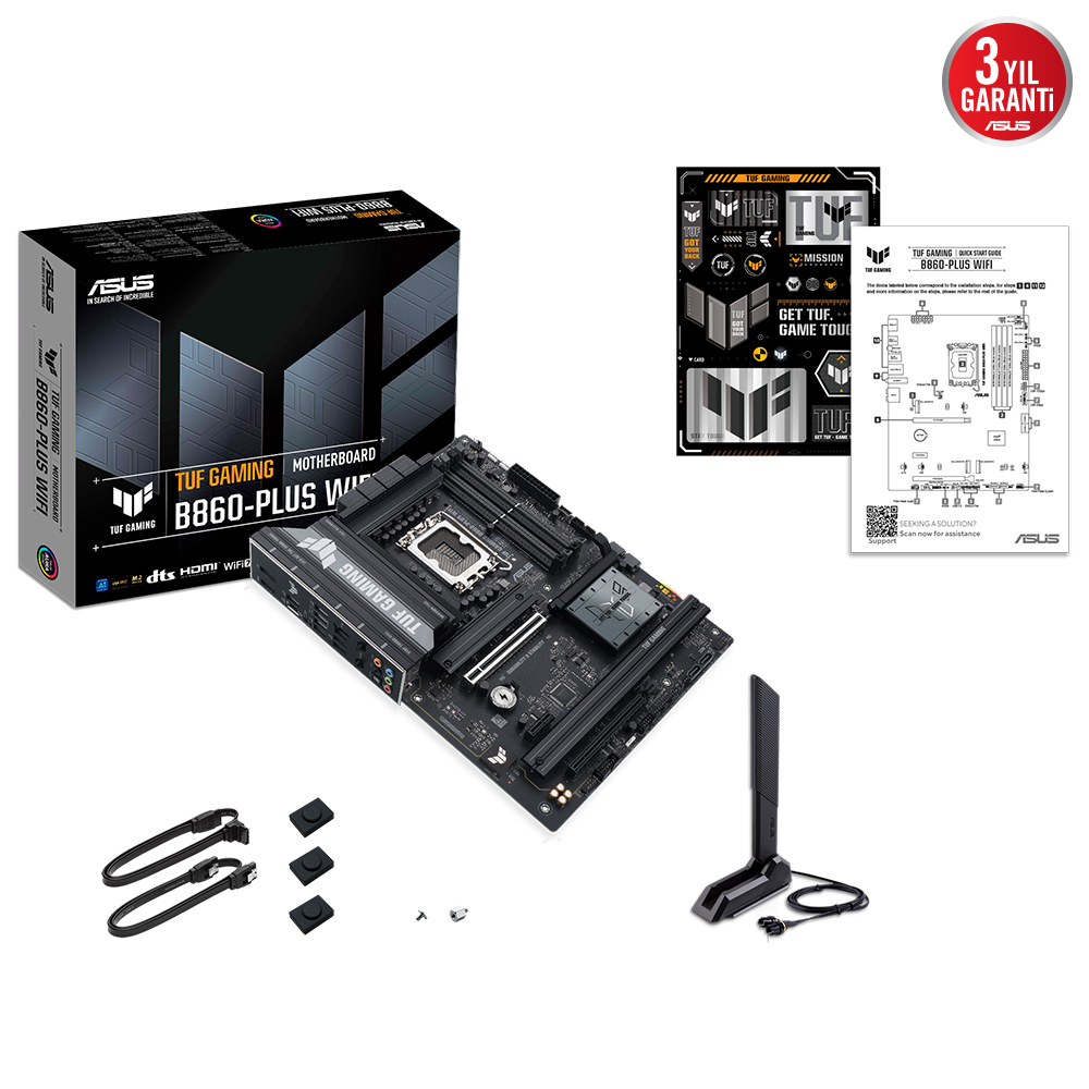 ASUS TUF B860-Plus WIFI Intel B860 Soket 1851 DDR5 8200+(OC)MHz ATX Gaming (Oyuncu) Anakart