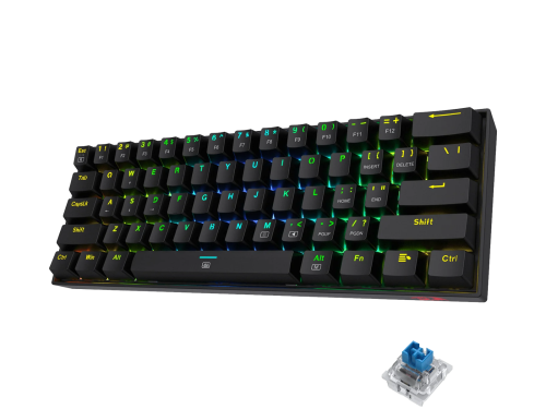 Redragon K630 RGB Dragonborn Blue Switch %60 TR Q Siyah Mekanik Kablolu Gaming (Oyuncu) Klavye