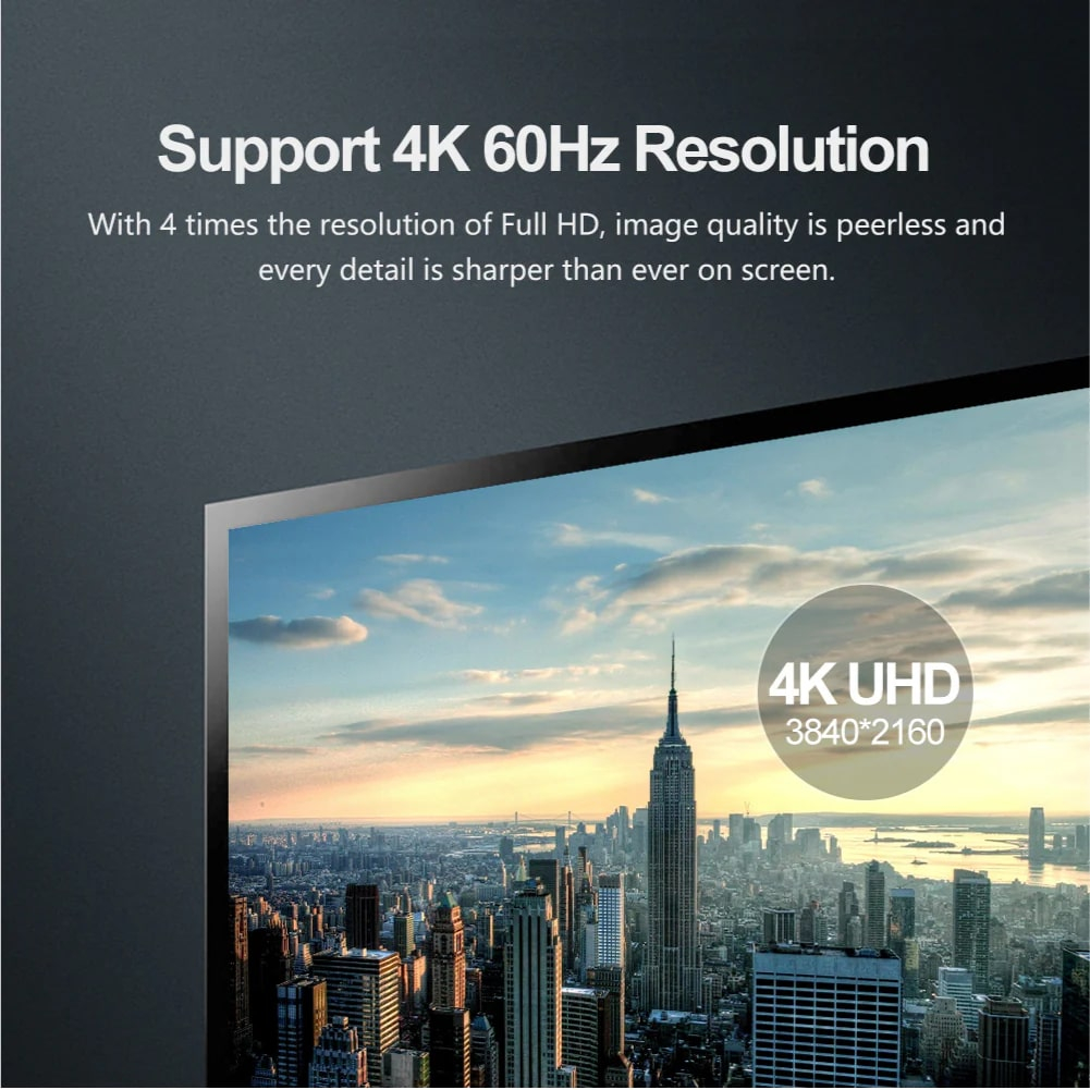 Unitek Displayport Kablo v1.2 4K 3Mt (Y-C609BK)