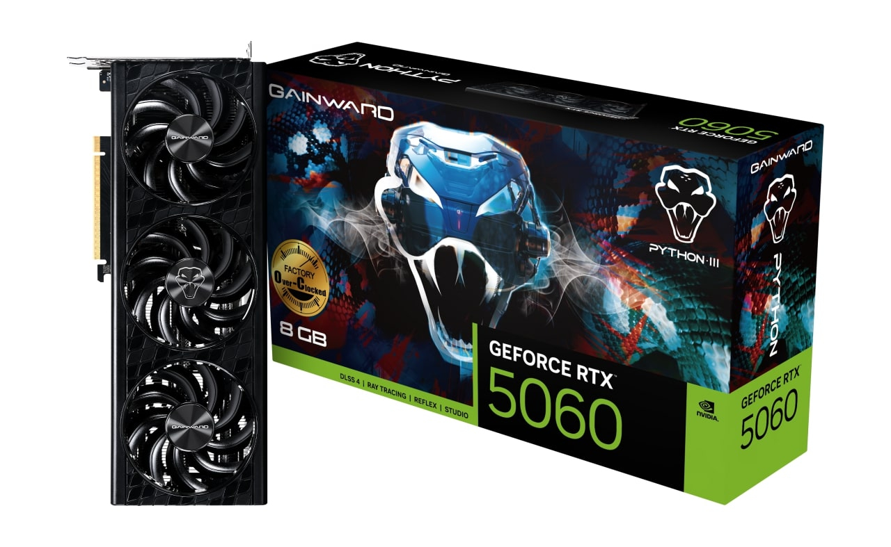 GAINWARD GeForce RTX5060 PYTHON III 8GB OC GDDR7 128Bit Gaming (Oyuncu) Ekran Kartı