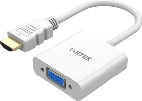 Unitek HDMI to VGA/3.5MM (Ses Destekli) Beyaz Dönüştürücü Kablo (Y-6333C01)