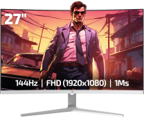 GamePower Vivid F20 27″ 1500R Curved RGB Beyaz 144Hz 1ms FHD Va Panel 2x2W Speaker Gaming Monitör (Sıfır Ölü Piksel Garantili)