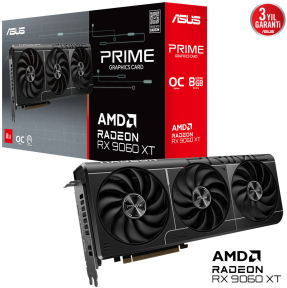 ASUS Prime AMD Radeon RX 9060XT 8GB PRIME-RX9060XT-O8G-GAMING GDDR6 128Bit DX12 Gaming (Oyuncu) Ekran Kartı