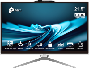 MSI Pro AP222T 14M-443XTR i5-14400 16GB DDR4 512GB SSD 21.5″ FHD FDOS Dokunmatik Beyaz All In One PC