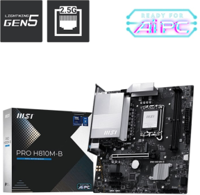 MSI PRO H810M-B Intel H810 Soket 1851 DDR5 6400+(OC)MHz mATX Gaming (Oyuncu) Anakart