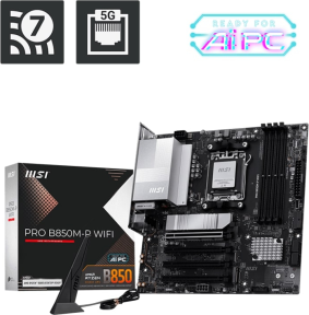 MSI PRO B850M-P WIFI7 DDR5 AMD B850 AM5 Soket DDR5 8200+(OC)MHz mATX Anakart