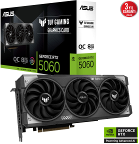 ASUS TUF GAMING GeForce RTX 5060 OC 8GB Edition TUF-RTX5060-O8G-GAMING GDDR7 128Bit Gaming (Oyuncu) Ekran Kartı