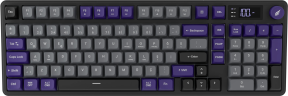 Hawk Gaming HK258GP Membrane LCD RGB Kablosuz/Bluetooth Gri Mor Full Türkçe Gaming Klavye