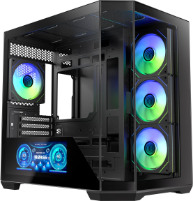 Bitfenix Digital T10 Black 850W 10.24″ Ekran 80+ Bronze KT10ES10BBK85-4A 4x120mm ARGB Fan ATX Temperli Cam Siyah Gaming (Oyuncu) Kasa